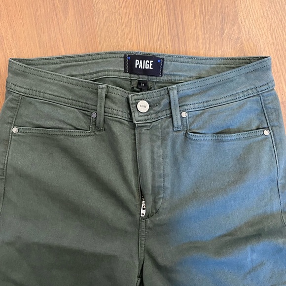 Paige Hoxton Cargo Skinny Ankle Jeans Army Green - Picture 4 of 8